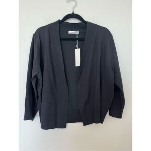 Black Open 3/4 Sleeve Black Cardigan NEW NWT